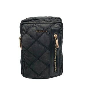 Kedzie Black Quilted Nylon Multi Pocket Puffer Crossbody